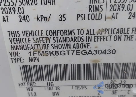 2014 Ford Explorer Sport from USA, damaged, VIN 1FM5K8GT7EGA30430